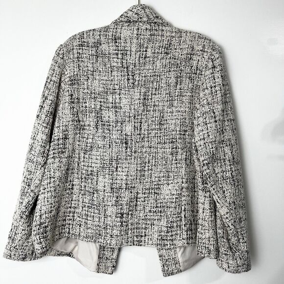 Coldwater Creek Cotton Blend Blazer Ivory Black Women’s 18 Tweed - Picture 3 of 9
